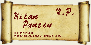 Milan Pantin vizit kartica